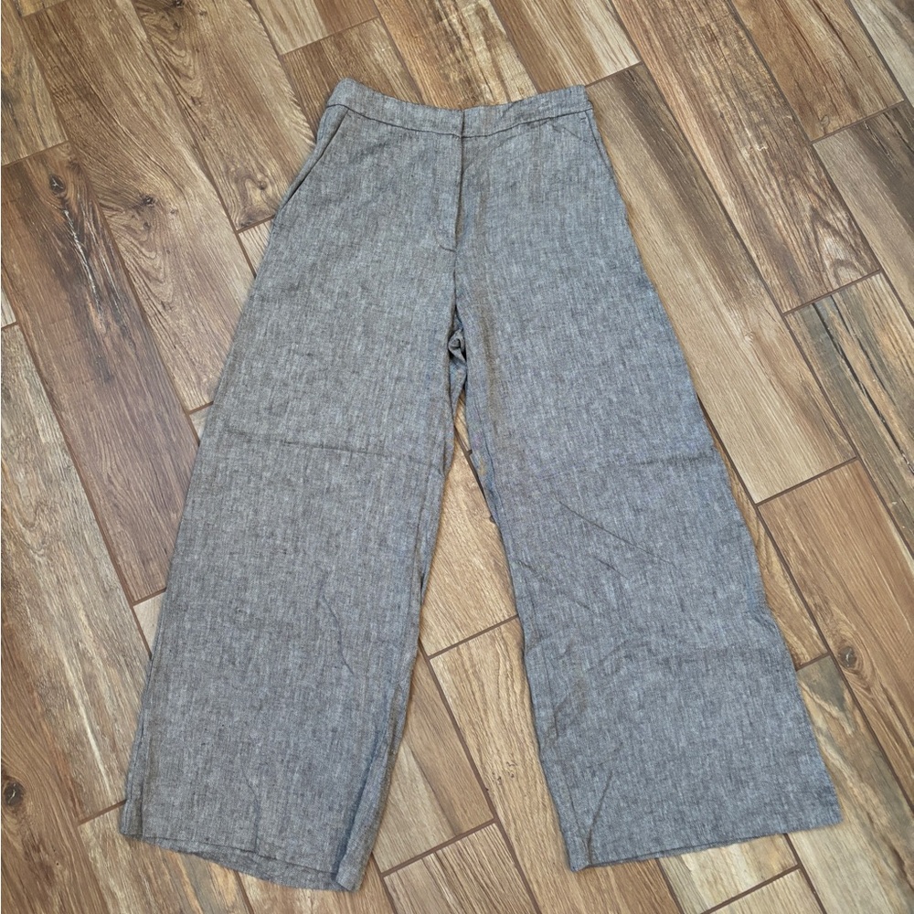 H&M Charcoal Linen Blend Trousers